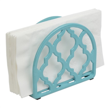 Home Basics Lattice Collection Cast Iron Napkin Holder, Turquoise NH45367